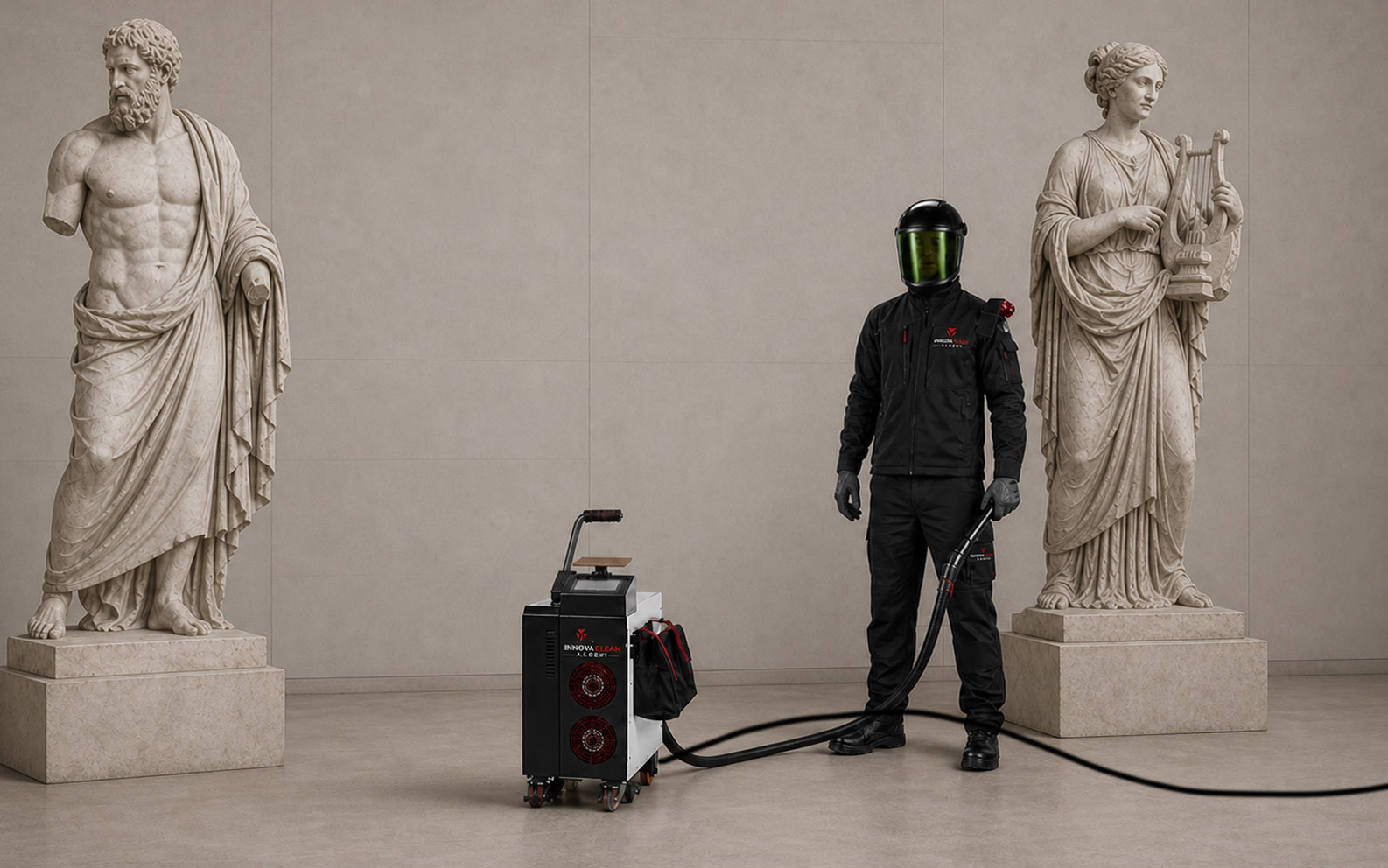 nettoyage-statue Décapage laser patrimoire